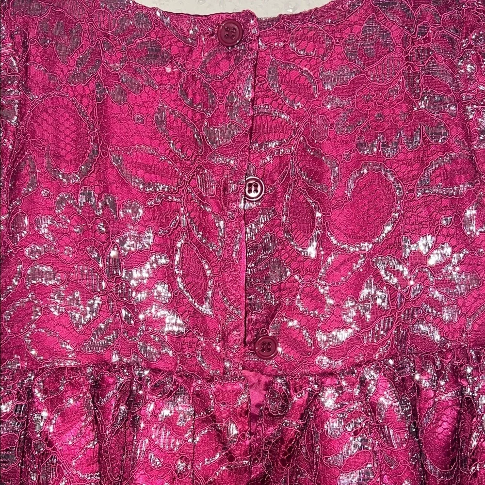 Elegant Burgundy Lace Kids Dress